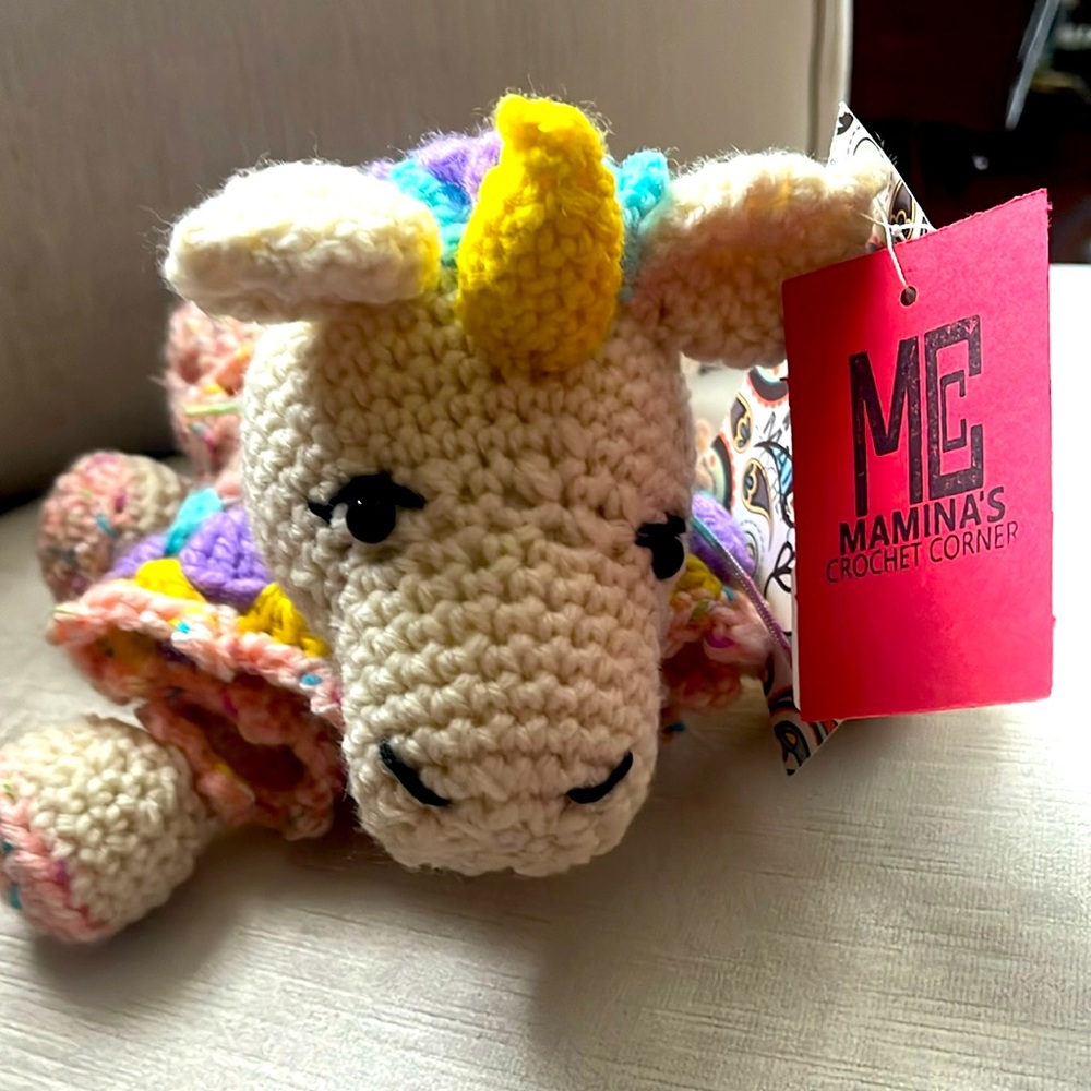 NWT Hand-Crochet LOVEY baby Mini Blanquet by Mamina’s Crochet Corner